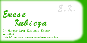 emese kubicza business card